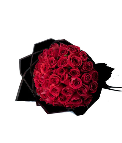 WRAP BOUQUET 50 RED ROSES