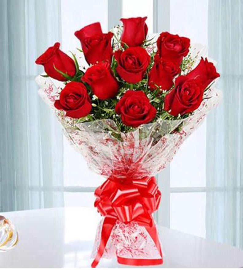 CLEAR WRAP BOUQUET DOZEN ROSES ROSES