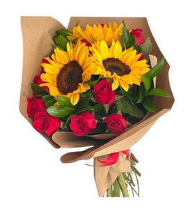 ROSES AND SUNFLOWERS BOUQUET