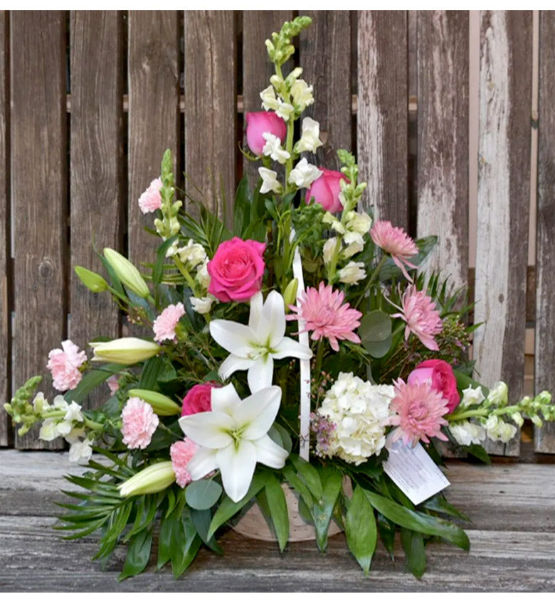 Pink Funeral Basket