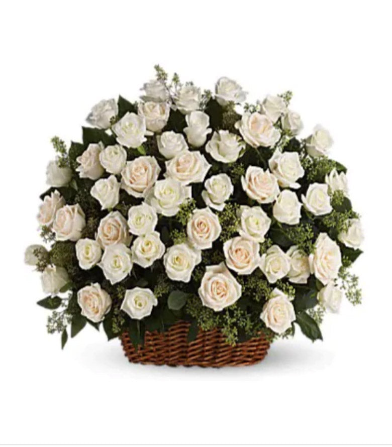 White Rose Basket