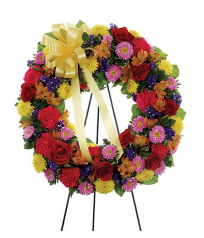 Multi-Color Standing Sympathy Wreath