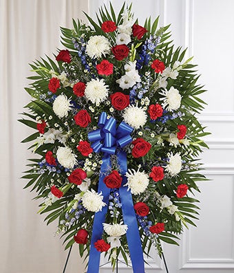 Red, White & Blue Sympathy Standing Spray