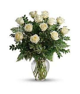 Dozen White Roses