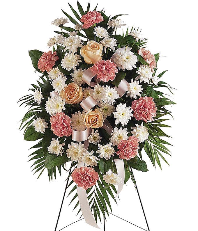 Pink Floral Sympathy Standing Spray