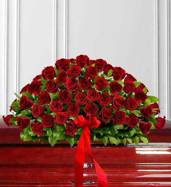 Red Rose Casket Spray