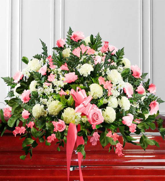 Pink is love Sympathy Casket Spray