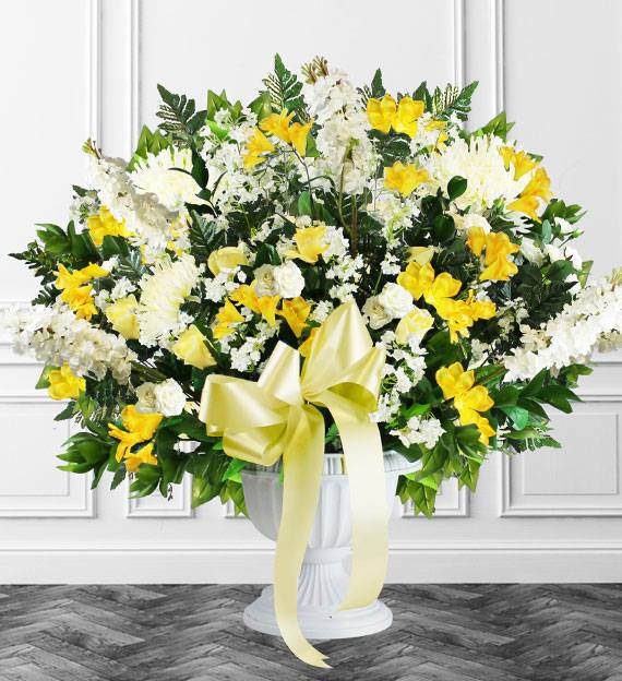 Yellow Sympathy Floor Basket