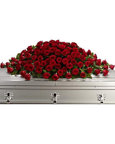 Red Roses Casket Spray